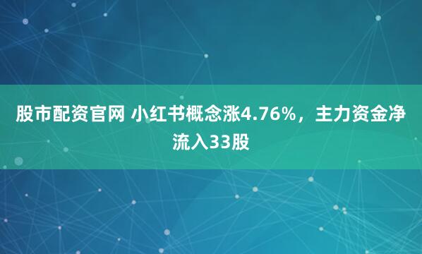 股市配资官网 小红书概念涨4.76%，主力资金净流入33股