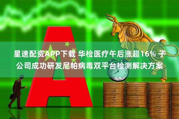 星速配资APP下载 华检医疗午后涨超16% 子公司成功研发尼帕病毒双平台检测解决方案