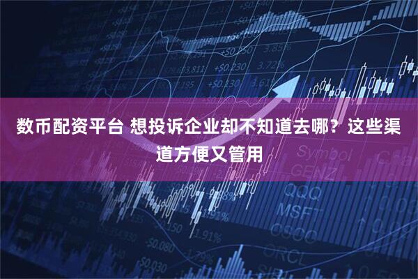 数币配资平台 想投诉企业却不知道去哪？这些渠道方便又管用